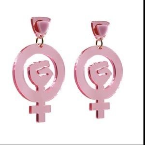 MELODY EHSANI GIRL POWER ACRYLIC BRAND NEW LIBERATION EARRINGS